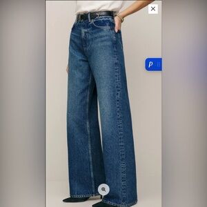 Reformation Cary High Rise Slouchy Wide Leg Jeans Blue - Size 26